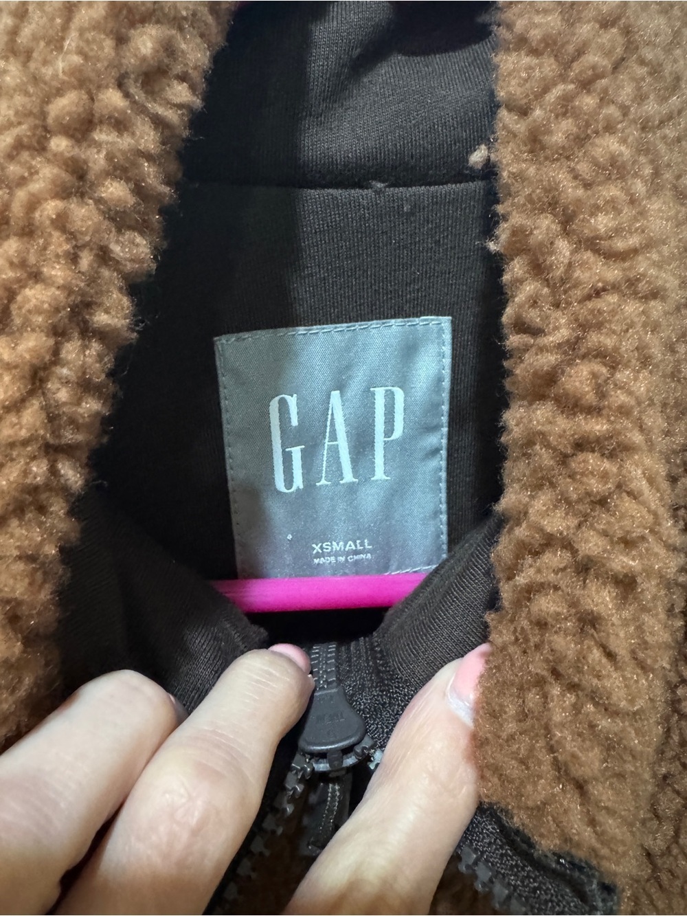 GAP Women’s Brown Sherpa Jacket| Fleece| Deep pile| Teddy| - Picture 2 of 3